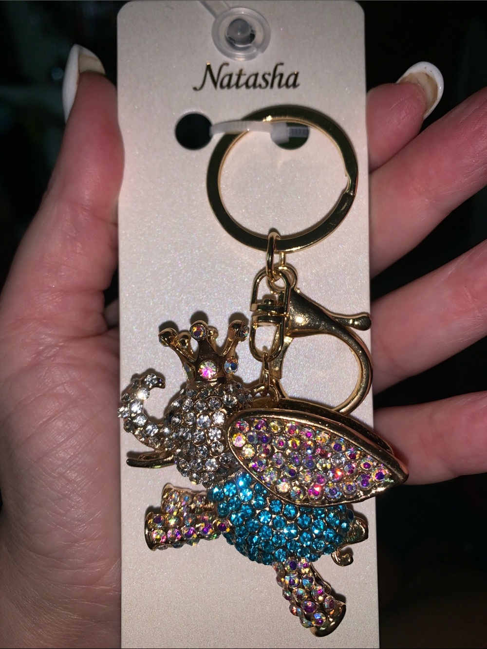 Natasha Crystal elephant purse/bag charm Keychain
